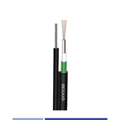 kupować 12-włóknowy światłowód jednomodowy 9/125um napowietrzny z kablem nośnym PE powlekany GYXTC8S produkcja online