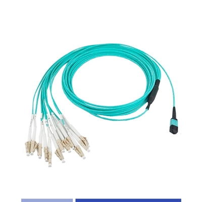 kupować 12 Włókna OM3 MTP® do LC Simplex Włókna optycznego Kabel trunkowy Kobieta LSZH Patch Cord 1m produkcja online