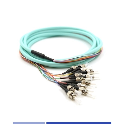 kupować 12 Strand Fiber Optic Pigtail ST UPC OM3 Multimode Fiber Pigtail 50/125 LSZH 3m produkcja online