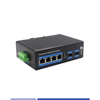 kupować Przemysłowy konwerter światłowodowy 10/100/1000M 2 SFP z 4 portami RJ45 Single-Mode SMF Duplex 1310nm 20KM produkcja online