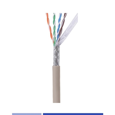 kupować PVC Jacket Cat6 Kabel sieciowy 23AWG SFTP Kabel sieciowy Solid Copper 4 Pair Grey 305Mtr produkcja online