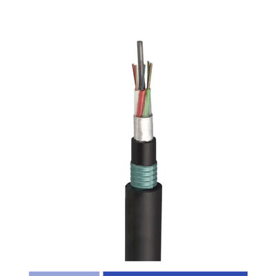 kupować 48 Rdzenia Kabel światłowodowy z bezpośrednim pochowaniem Kabel pojedynczy OS2 Podwójny opancerzony PE GYTA53 Kabel światłowodowy zewnętrzny produkcja online