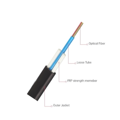 Płaskie kable dropowe w powietrzu 9/125 SMF G657A1 6 Fiber LSZH Black Versatile