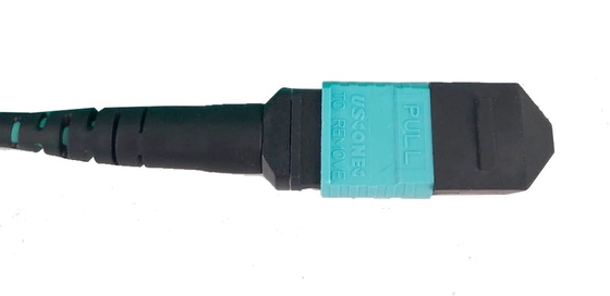 OM4 12 strun MPO Fiber Patch Cable Female 1m Typ B 3,0mm Aqua