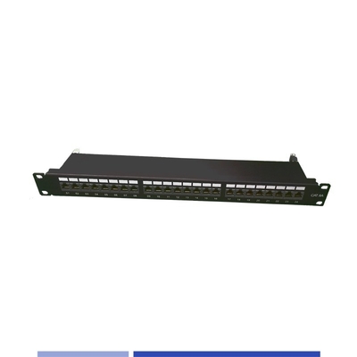 Kategoria 6A Panel patch 24 Port Shielded 1U Rack Mount For Cabling system