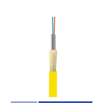 Kabel światłowodowy G652D 6 prętu Włókno pancerne LSZH Żakiet żółty