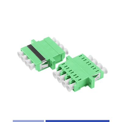 Adapter światłowodowy jednowarunkowy LC APC Quad Optical Coupler z płaszczem Zielony