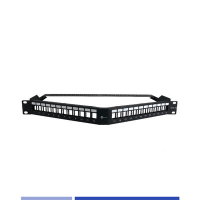 1U Moduł 24 Port Angled Patch Panel rozładowanie kluczowy jack